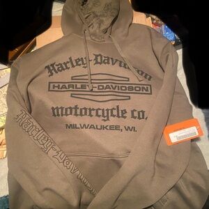 Harley-Davidson Olive Hoodie for Men -XL
